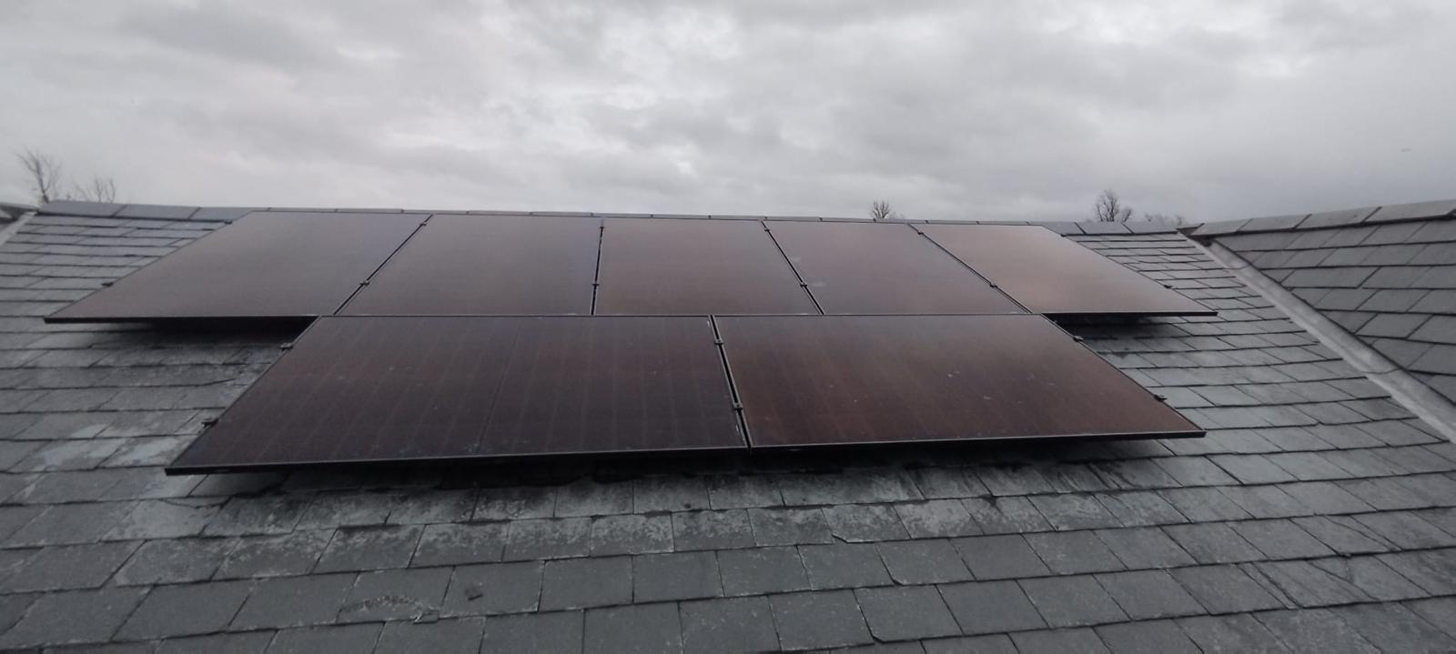 Solar panels on residential roof